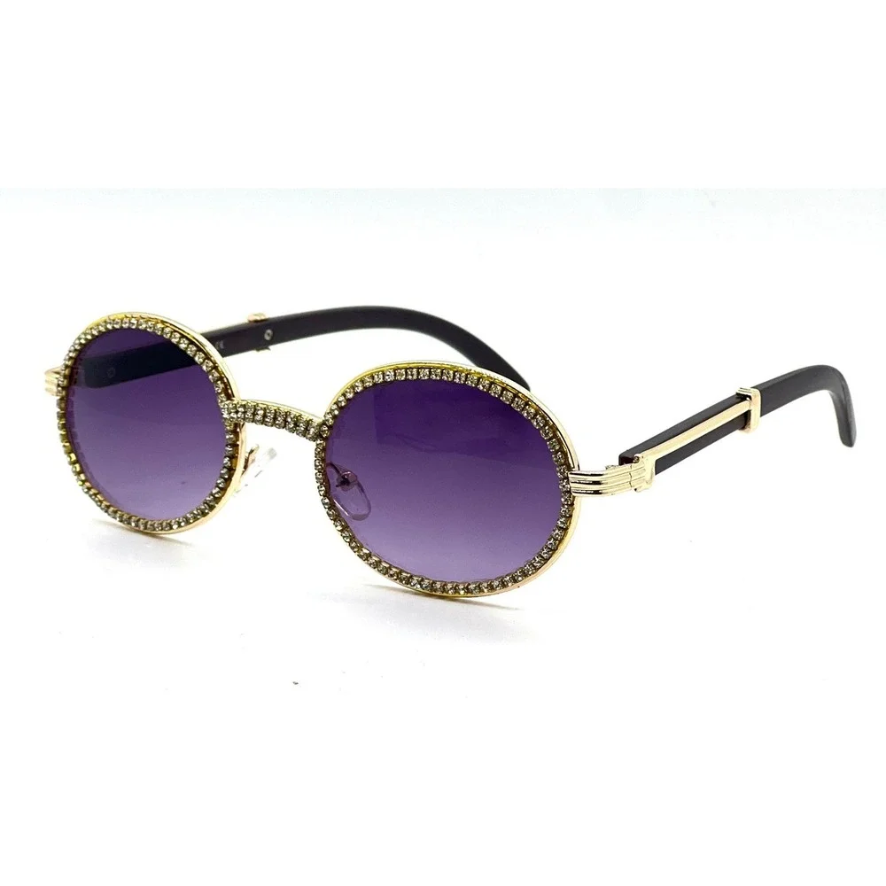 Trend Sunglasses Frame Gold Accent Black Lens Women Fashion Shades Sophisticated